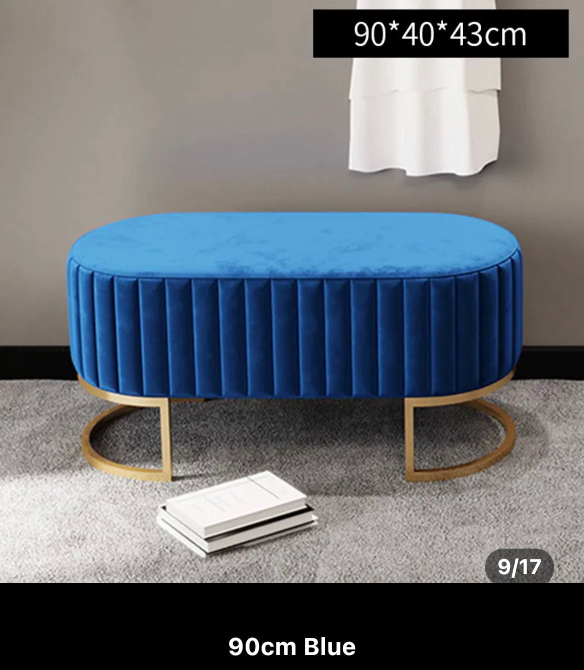 Bench Light Luxury Ottoman Stool High Quality Round Velvet Shoe Change Benches