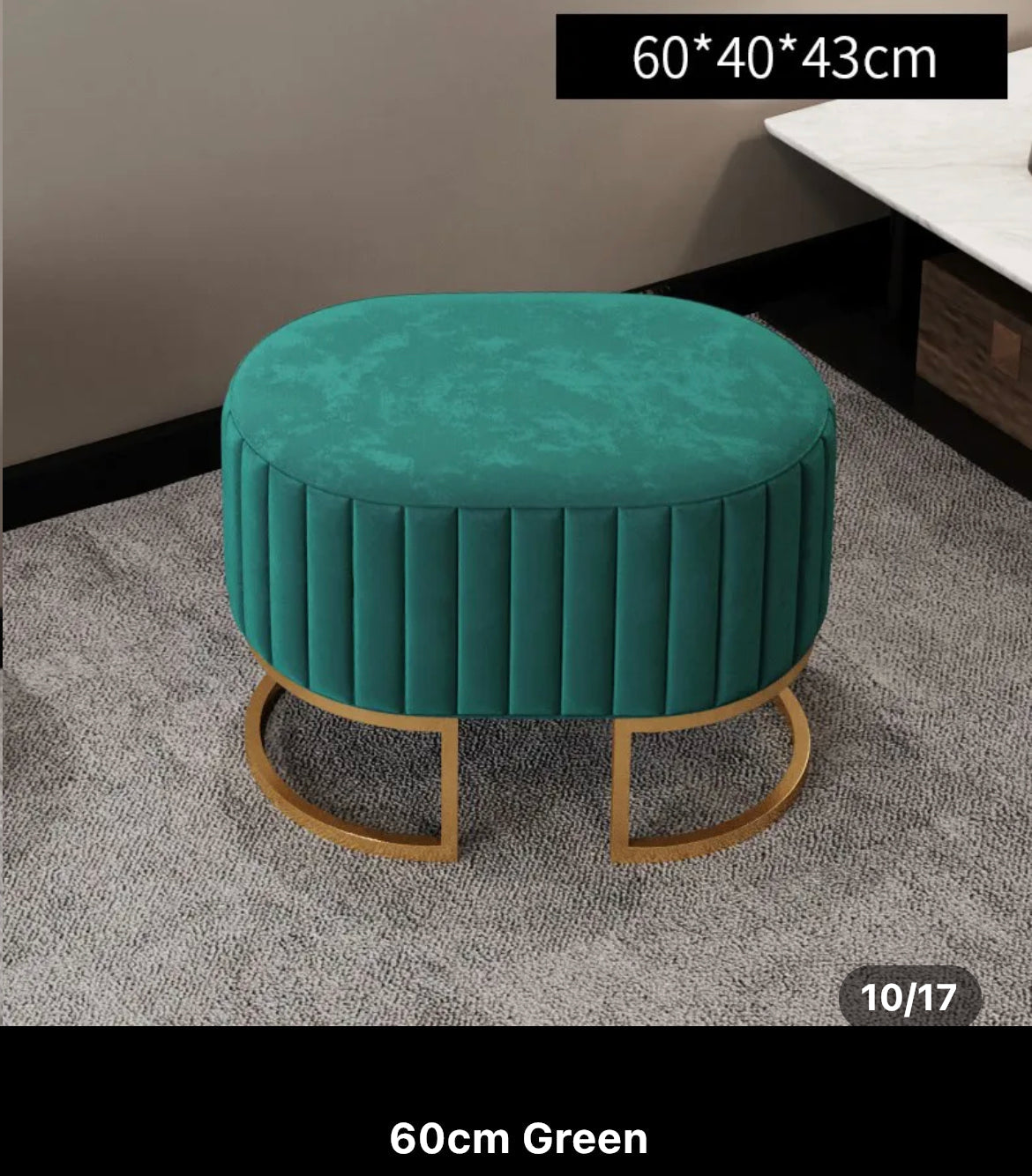 Bench Light Luxury Ottoman Stool High Quality Round Velvet Shoe Change Benches