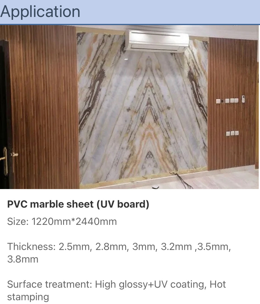 Wall Panel Interior Decoration 3D Printing Wall Uv Marble PVC Wall Panels Sets