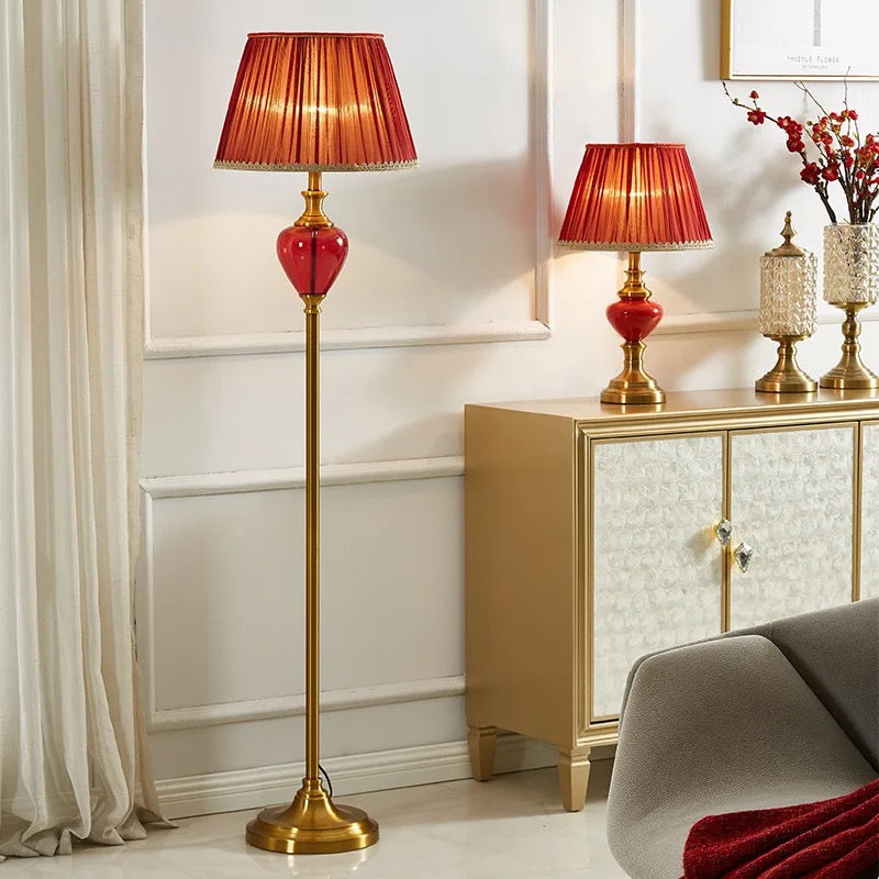 Table Lamp Ceramic Red Festive Atmosphere Bedroom Bedside Lamps