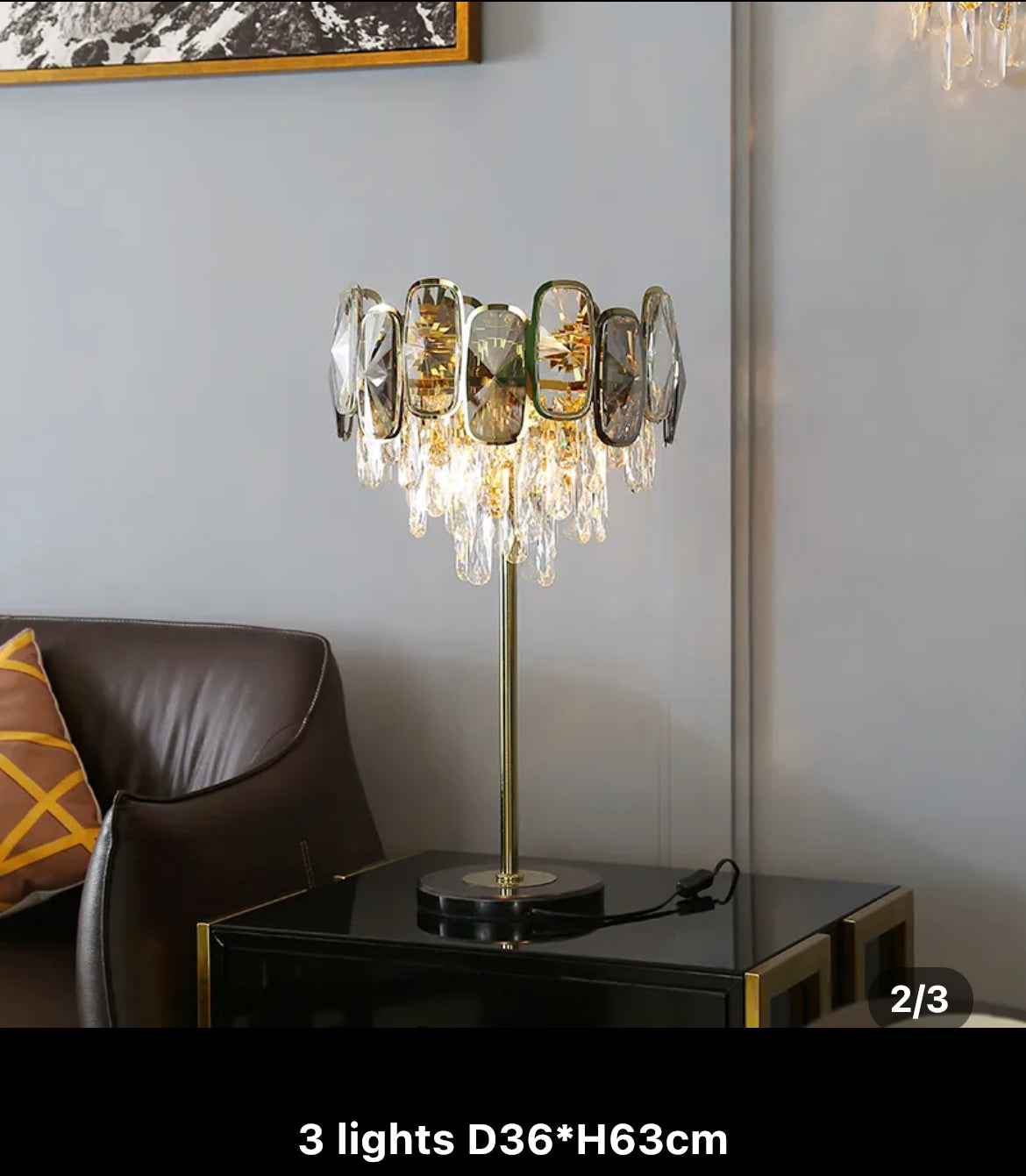 Table Lamp Indoor Fancy Gold Crystal Lights Modern Design Table Lamps