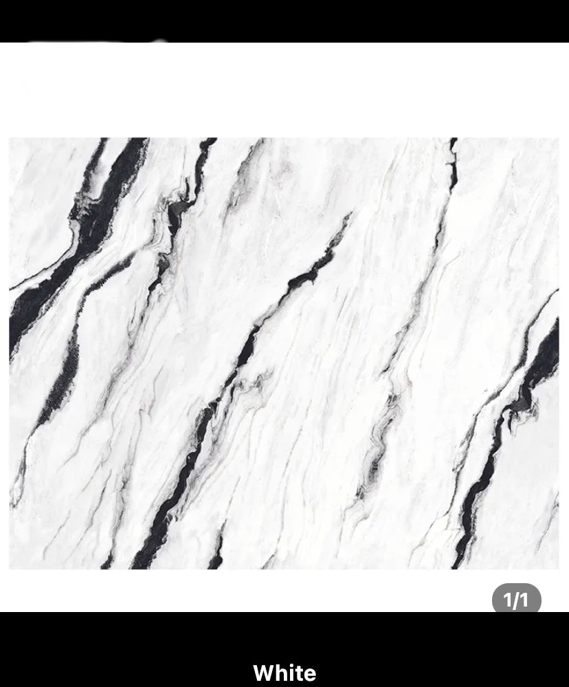 High Gloss Design Black Panda White Marble Look Ceramic Porcelain Slab For Interior Wall Panels