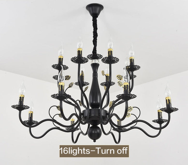 Chandelier American Country Design Black Iron Luxury Rustic Style Chandeliers