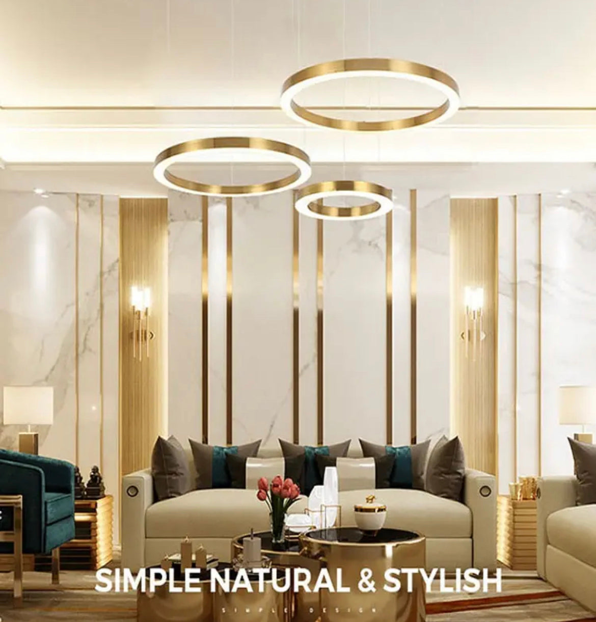 Pendant Light Led Circle Style Copper Acrylic Modern Nordic Pendant Lights