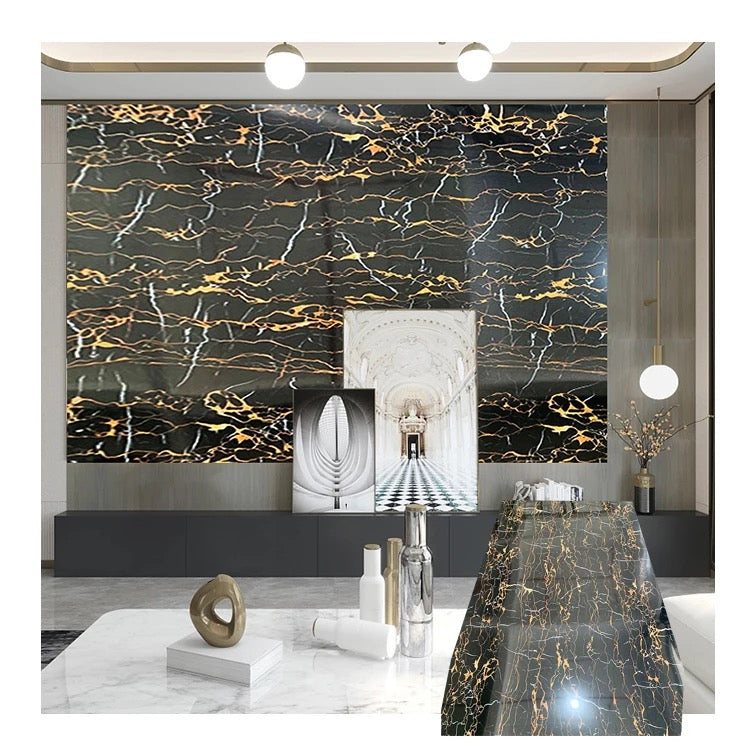 Wall Panel High Glossy Easy To Install PVC Marble Sheet Interior Decor Wall Panels