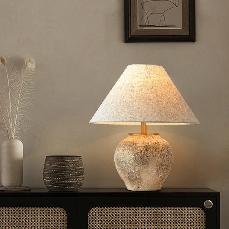  Table Lamp Handmade Clay Pot Retro Table Lights Deco Bedroom Ceramic Table Lamps