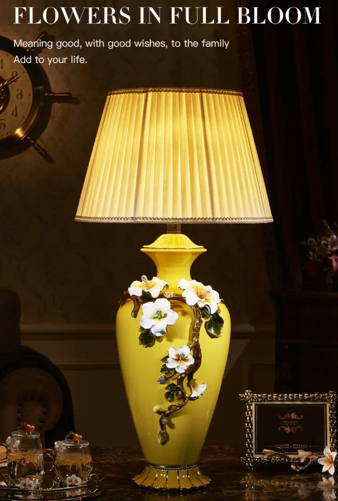 Table Lamp Designer Decorative Shades Ceramic Enamel Vintage Table Lamps 