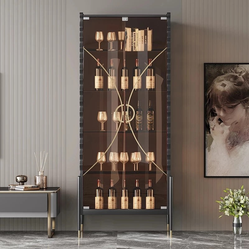 Display Wine Cabinet Light Luxury Glass Wine Cabinet Wall Modern Living Room Display Cabinets