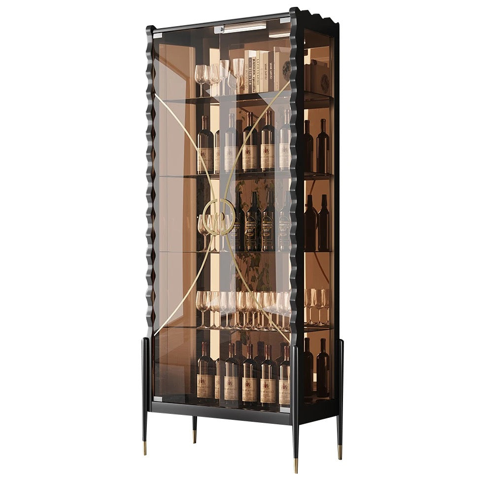 Display Wine Cabinet Light Luxury Glass Wine Cabinet Wall Modern Living Room Display Cabinets