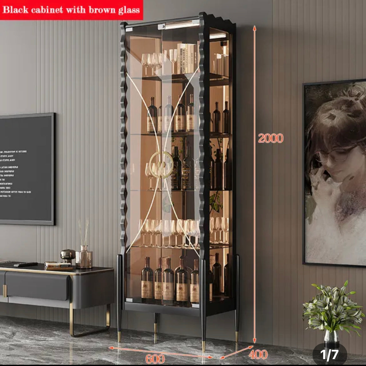 Display Wine Cabinet Light Luxury Glass Wine Cabinet Wall Modern Living Room Display Cabinets