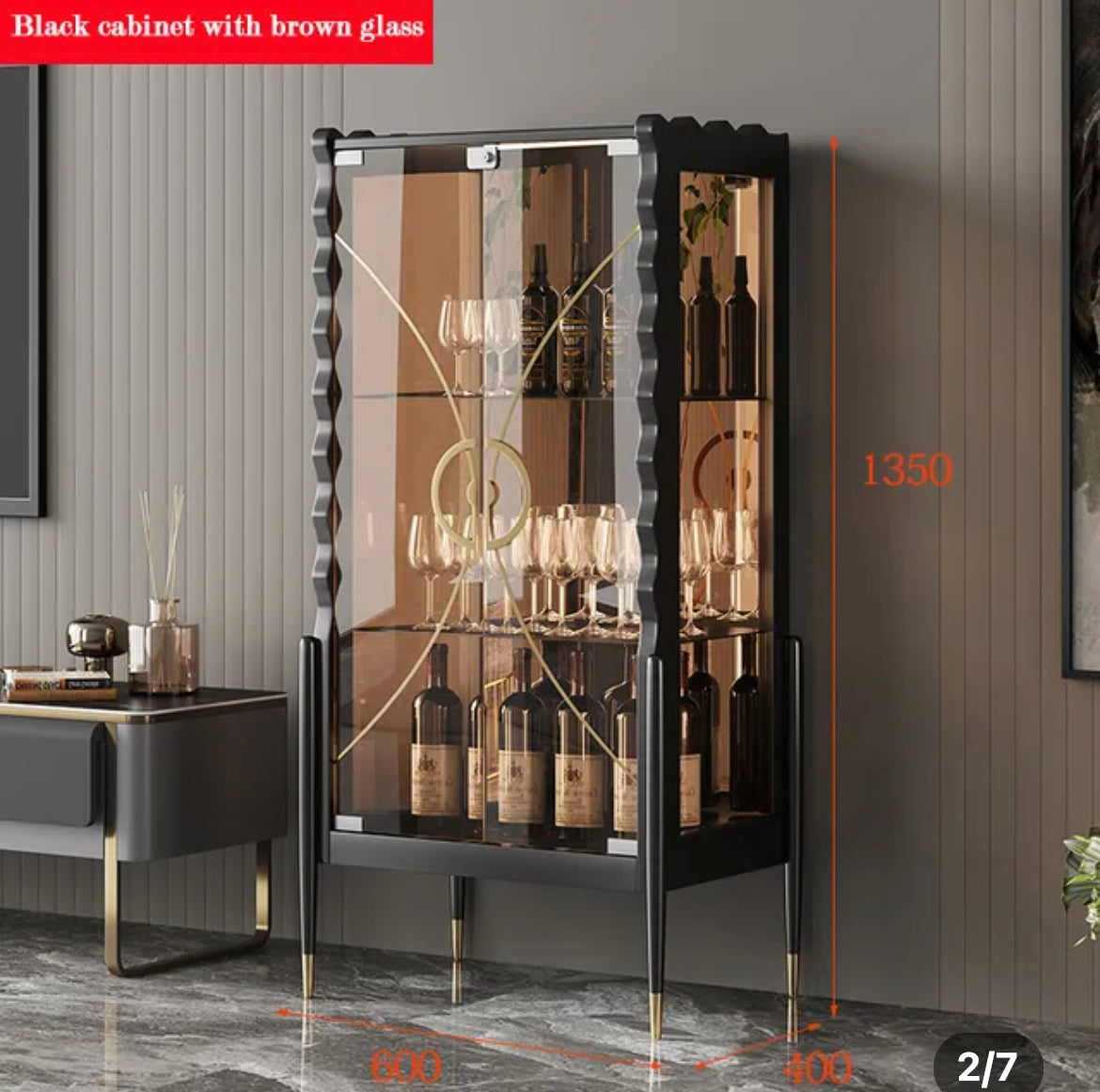 Display Wine Cabinet Light Luxury Glass Wine Cabinet Wall Modern Living Room Display Cabinets