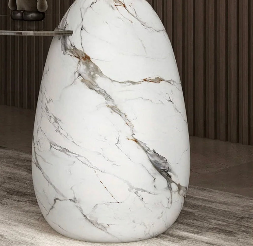 Side Table Luxury Creative Design  Marble Egg Shape Living Room Furniture Corner Tables