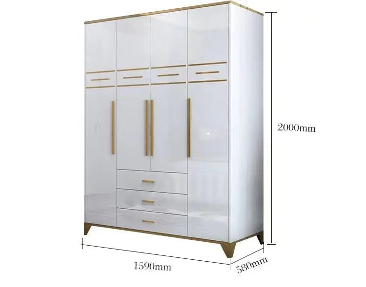 Bedroom Set Modern White Wood Wooden Style Wardrobe Adjustable Bedroom Fruniture Sets