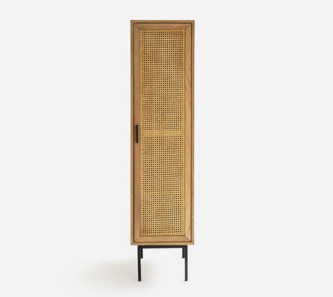 Wardrobe Nordic Solid Wood Rattan Cabinet Home Hanging Wardrobe Bedroom Furniture