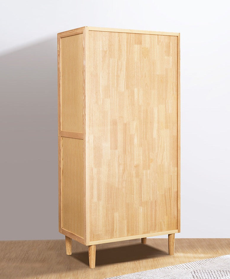 Wardrobe Nordic Solid Wood Modern Bedroom Cabinet Rattan Japanese Design Home Hotel Furniture