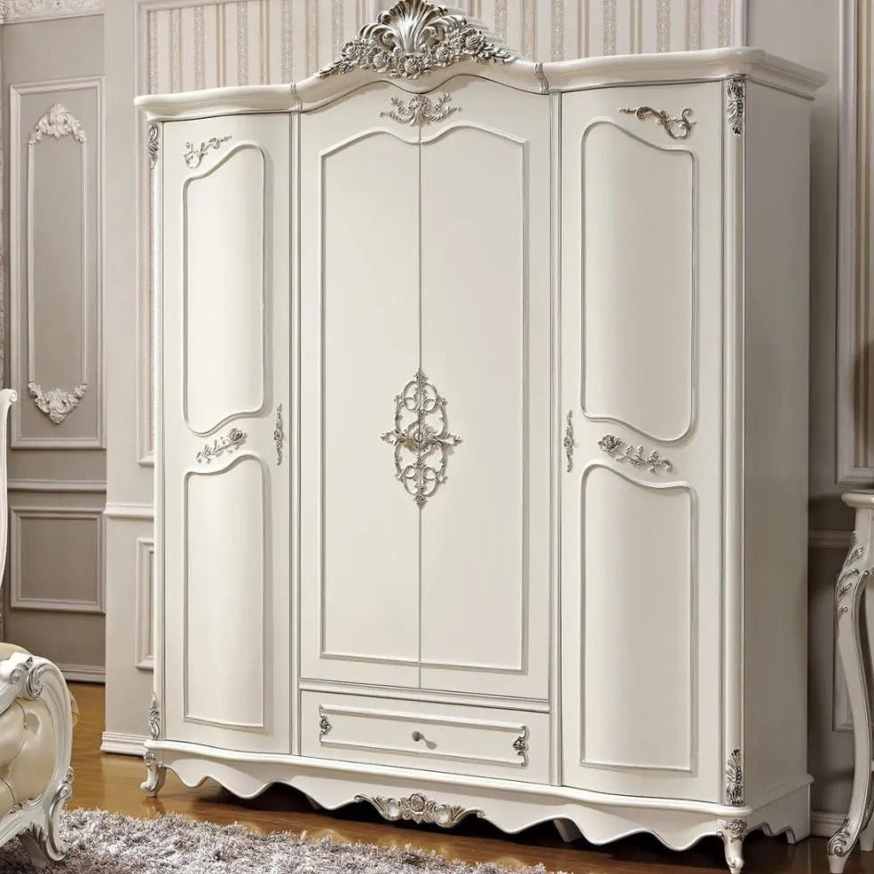 Wardrobe Bedroom Luxury 4 Doors Wooden Wardrobe Modern European Design Bedroom Furniture