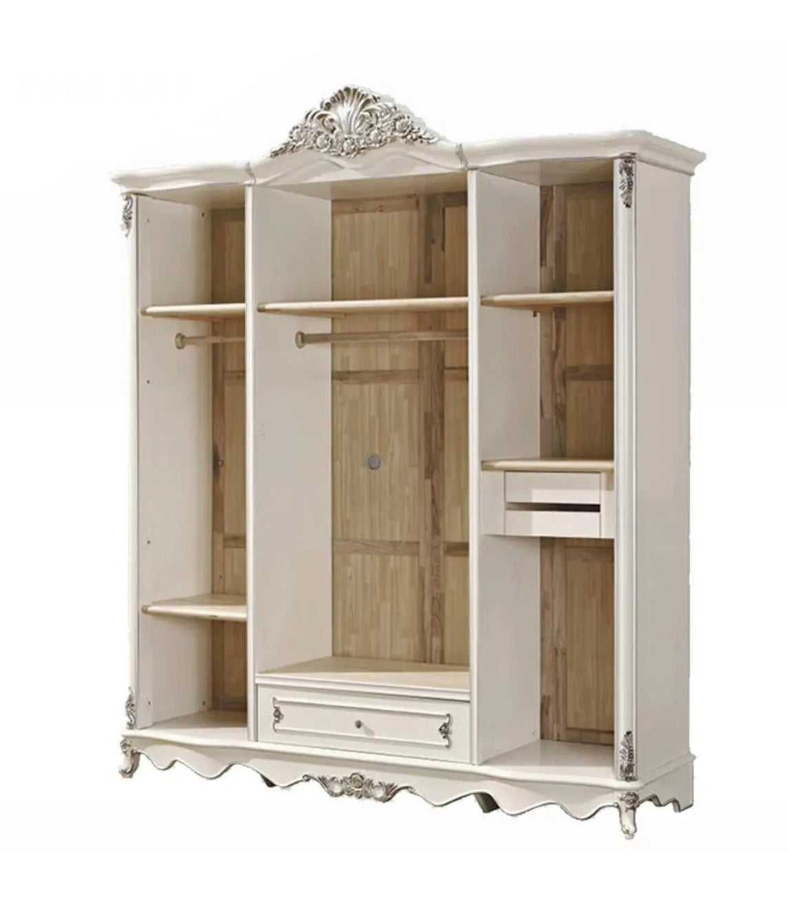 Wardrobe Bedroom Luxury 4 Doors Wooden Wardrobe Modern European Design Bedroom Furniture