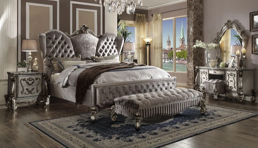 Bedroom Sets American Luxury Master Bedroom Furniture High End Baroque Design Double Leather Bed Set