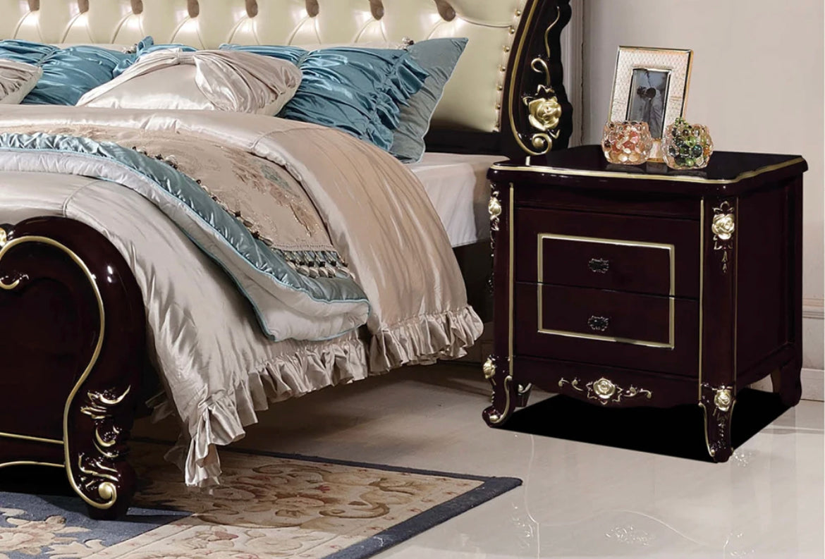 Bedroom Bed Royal Design Leather Bed Bedroom Furniture Luxury European Double Bed Set