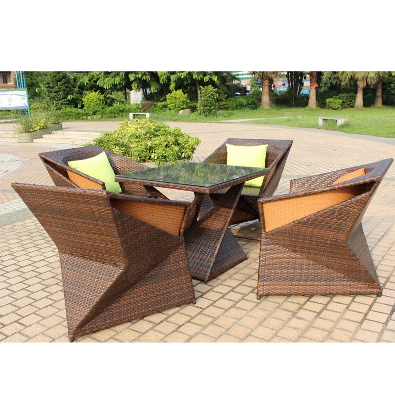 Outdoor Furniture Set Rattan Waterproof Cushion Garden Balcony Table Set Furniture