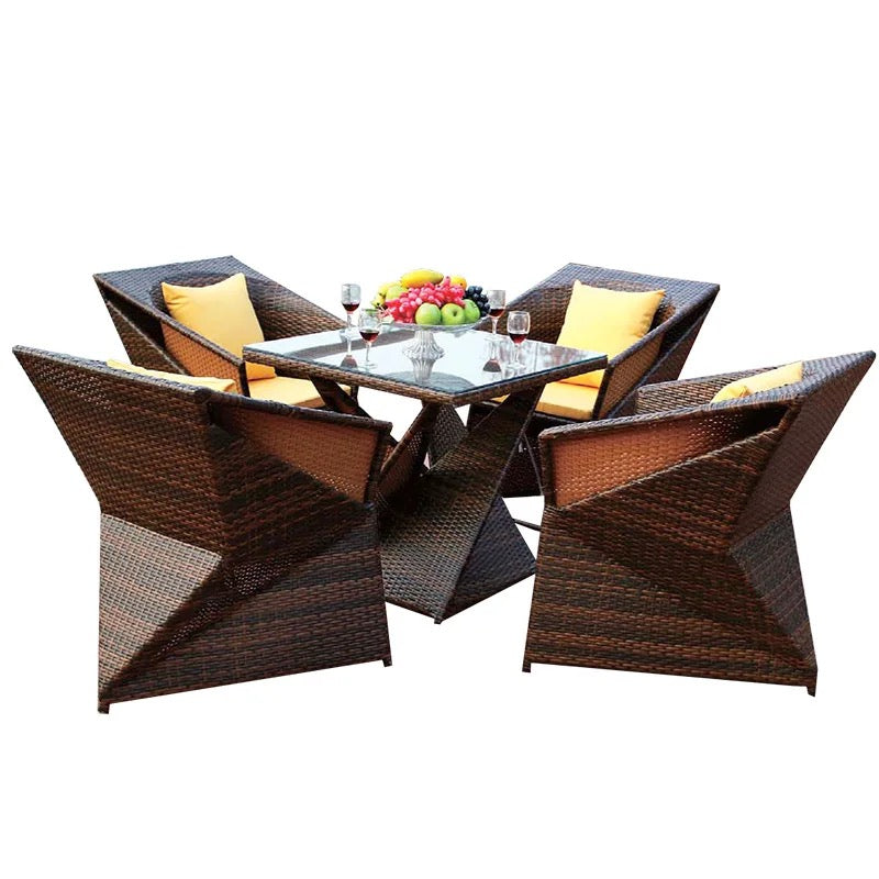 Outdoor Furniture Set Rattan Waterproof Cushion Garden Balcony Table Set Furniture