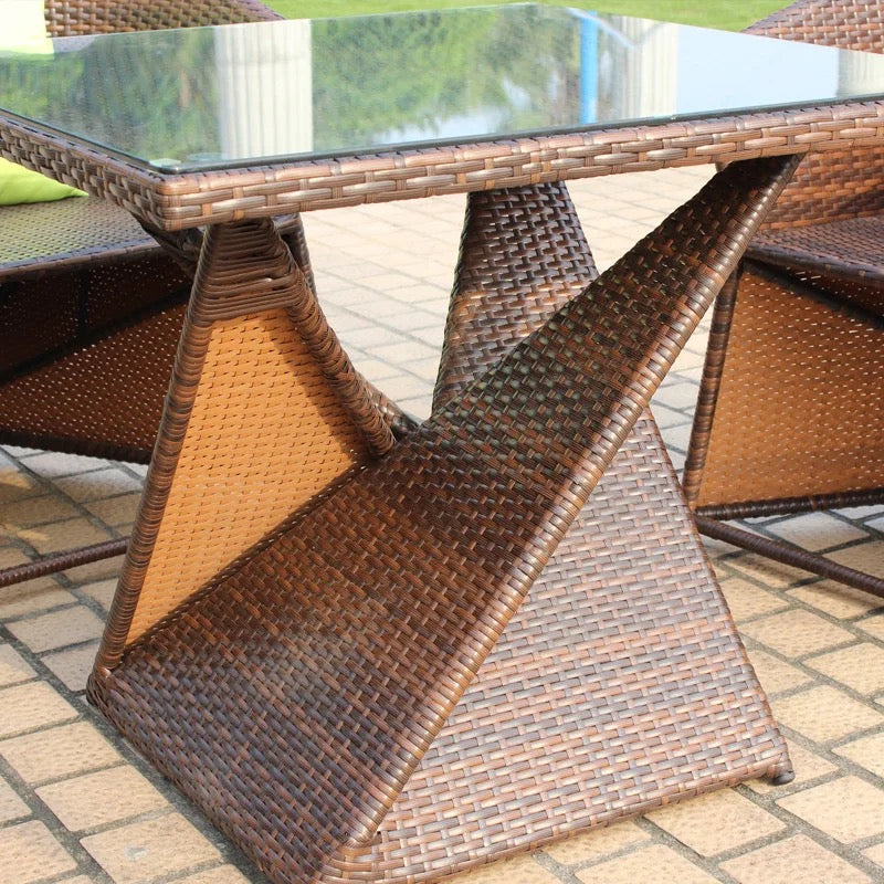 Outdoor Furniture Set Rattan Waterproof Cushion Garden Balcony Table Set Furniture