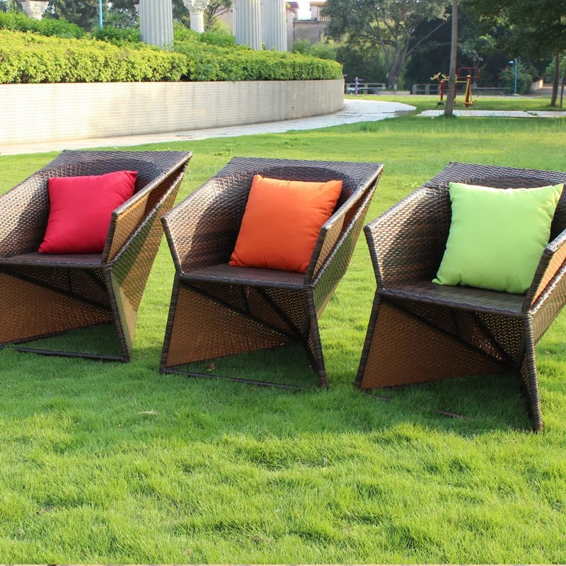 Outdoor Furniture Set Rattan Waterproof Cushion Garden Balcony Table Set Furniture