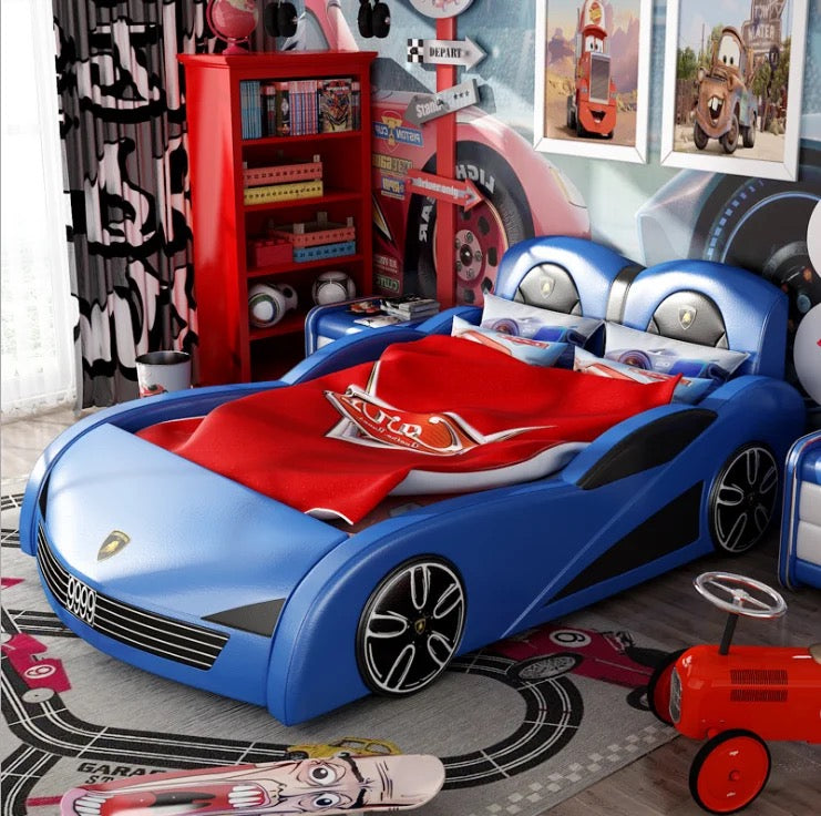 Kids Bedroom Solid Wood Bed Boys Bedroom Furniture Design Cartoon Car Beds