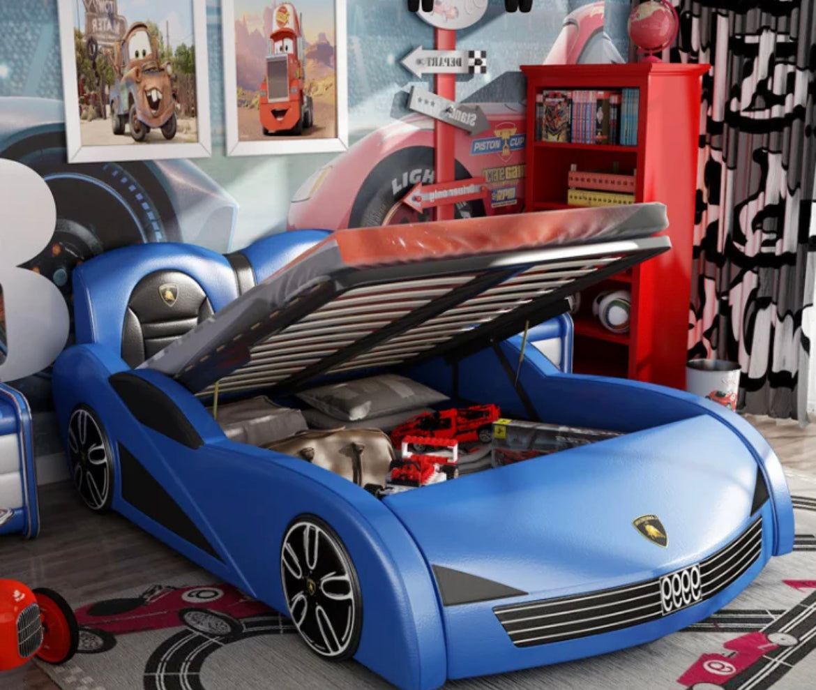 Kids Bedroom Solid Wood Bed Boys Bedroom Furniture Design Cartoon Car Beds