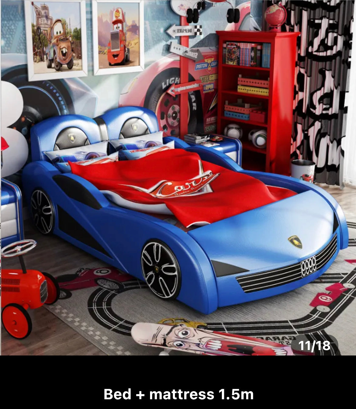 Kids Bedroom Solid Wood Bed Boys Bedroom Furniture Design Cartoon Car Beds