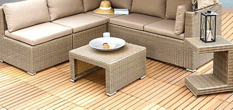 Outdoor Furniture Set Balcony Wicker Set Handmade Rattan Aluminum Frame Garden Furniture