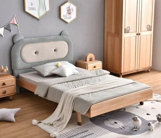 Kids Bed New Style Creative Natural Color Bedroom Furniture Solid Wood Children Bed