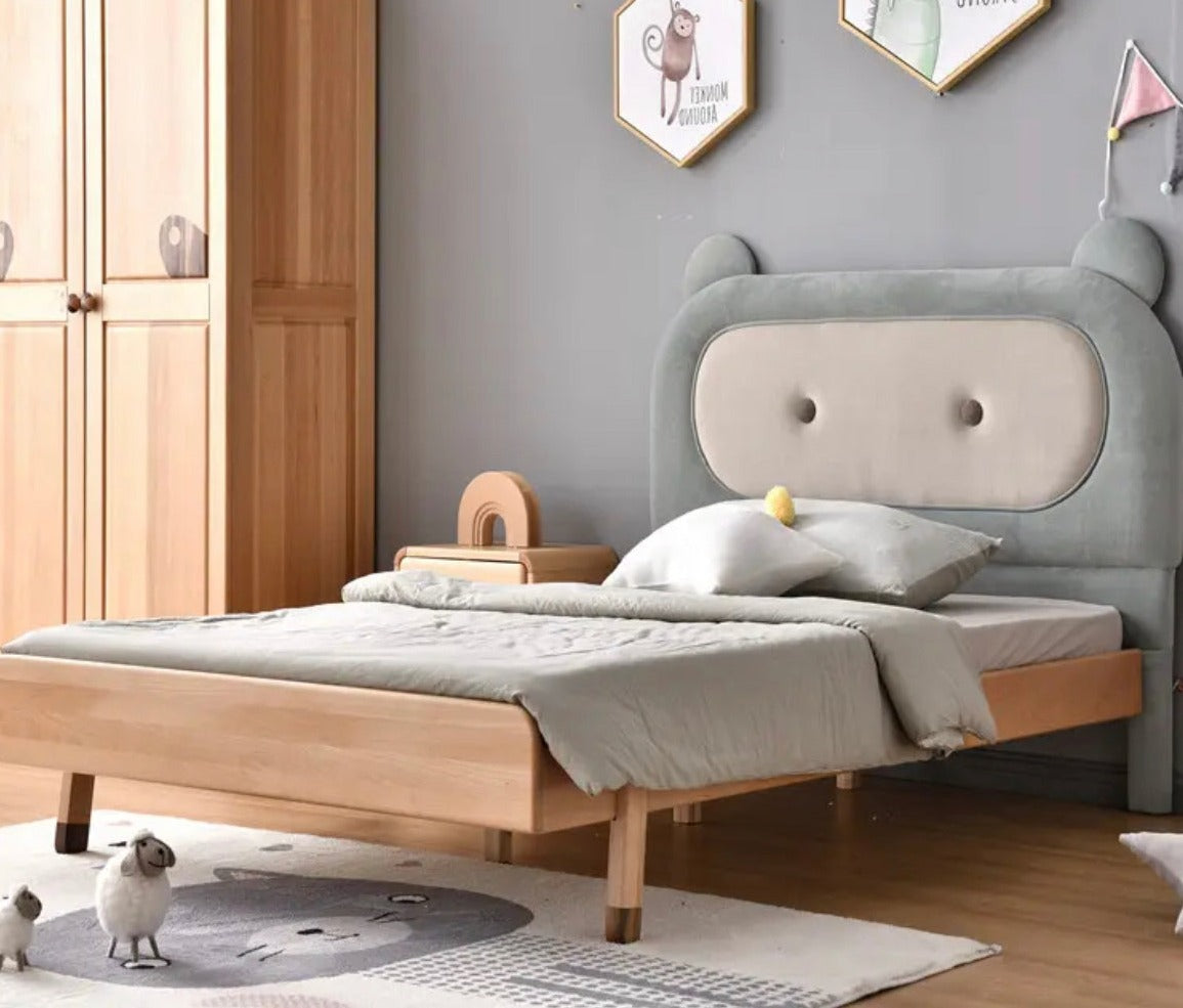 Kids Bed New Style Creative Natural Color Bedroom Furniture Solid Wood Children Bed