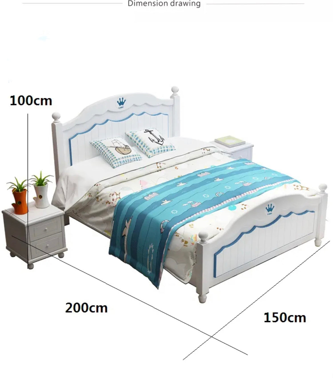 Kids Bed Solid Wood Luxury Bedroom Furniture Set Children Bed