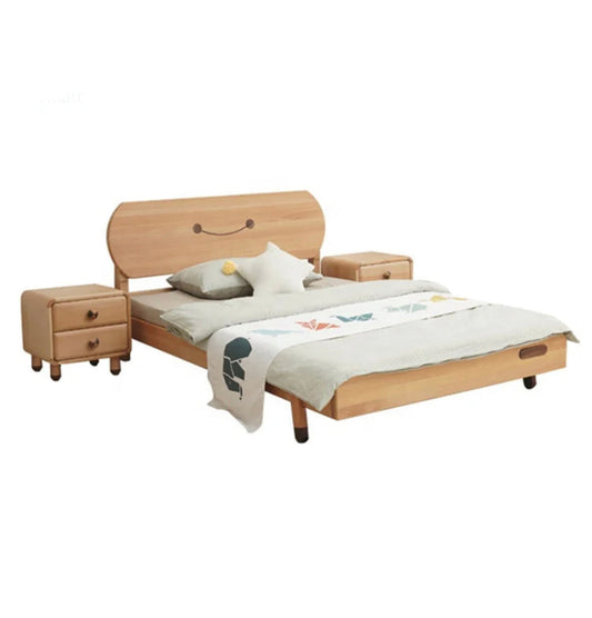 Kids Bed Nordic Style Comfortable Log Color Furniture Solid Wood Children Bed