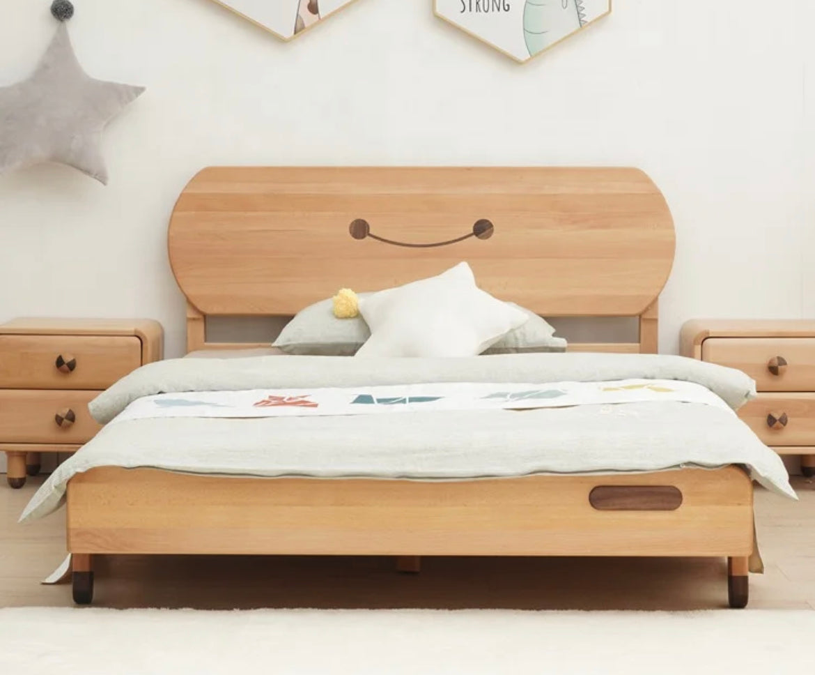 Kids Bed Nordic Style Comfortable Log Color Furniture Solid Wood Children Bed