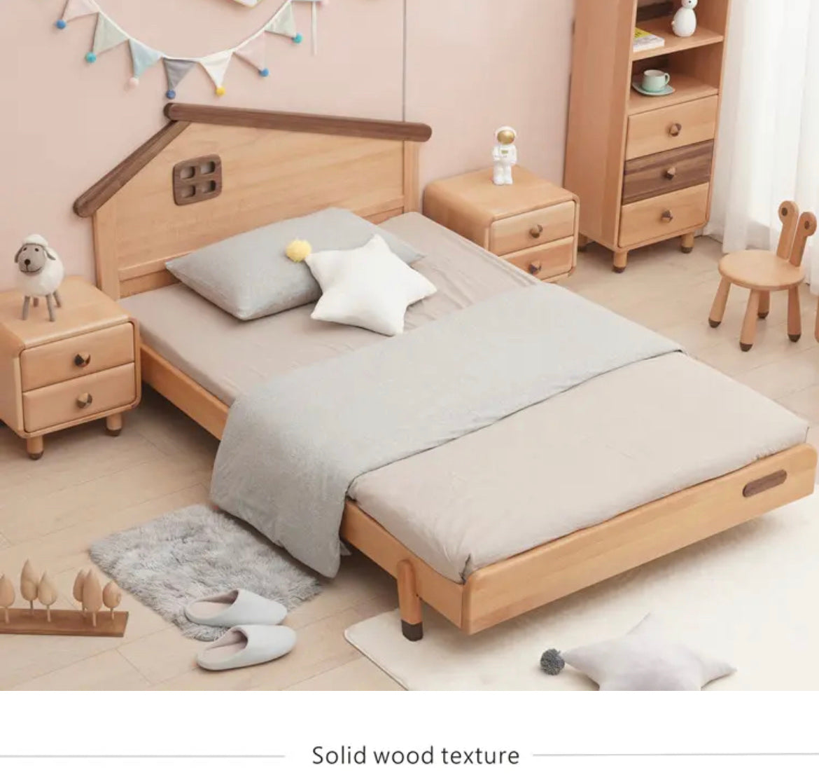 Kids Bed American Bedroom Furniture Style Environment Natural Color Kids Bed