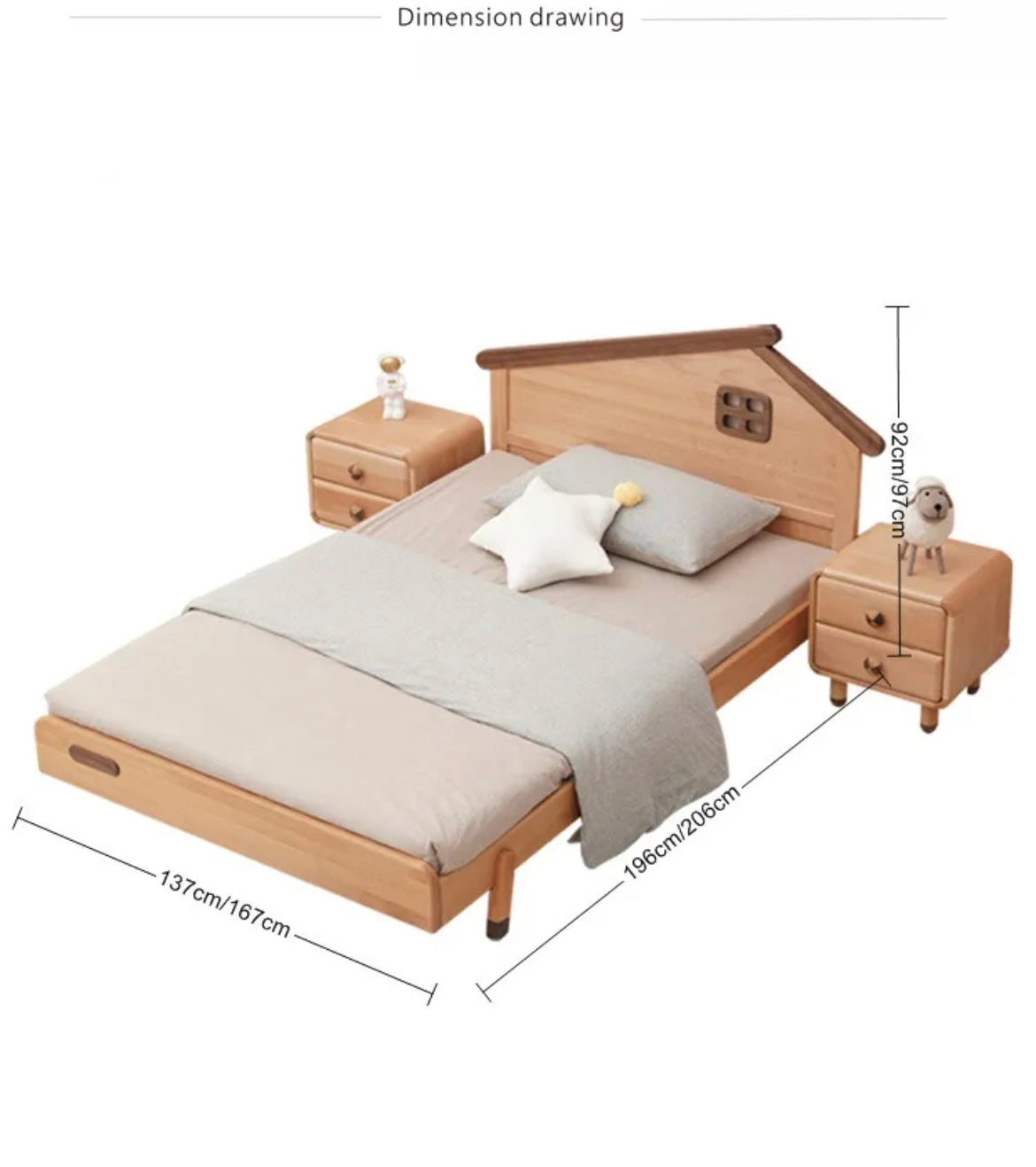 Kids Bed American Bedroom Furniture Style Environment Natural Color Kids Bed