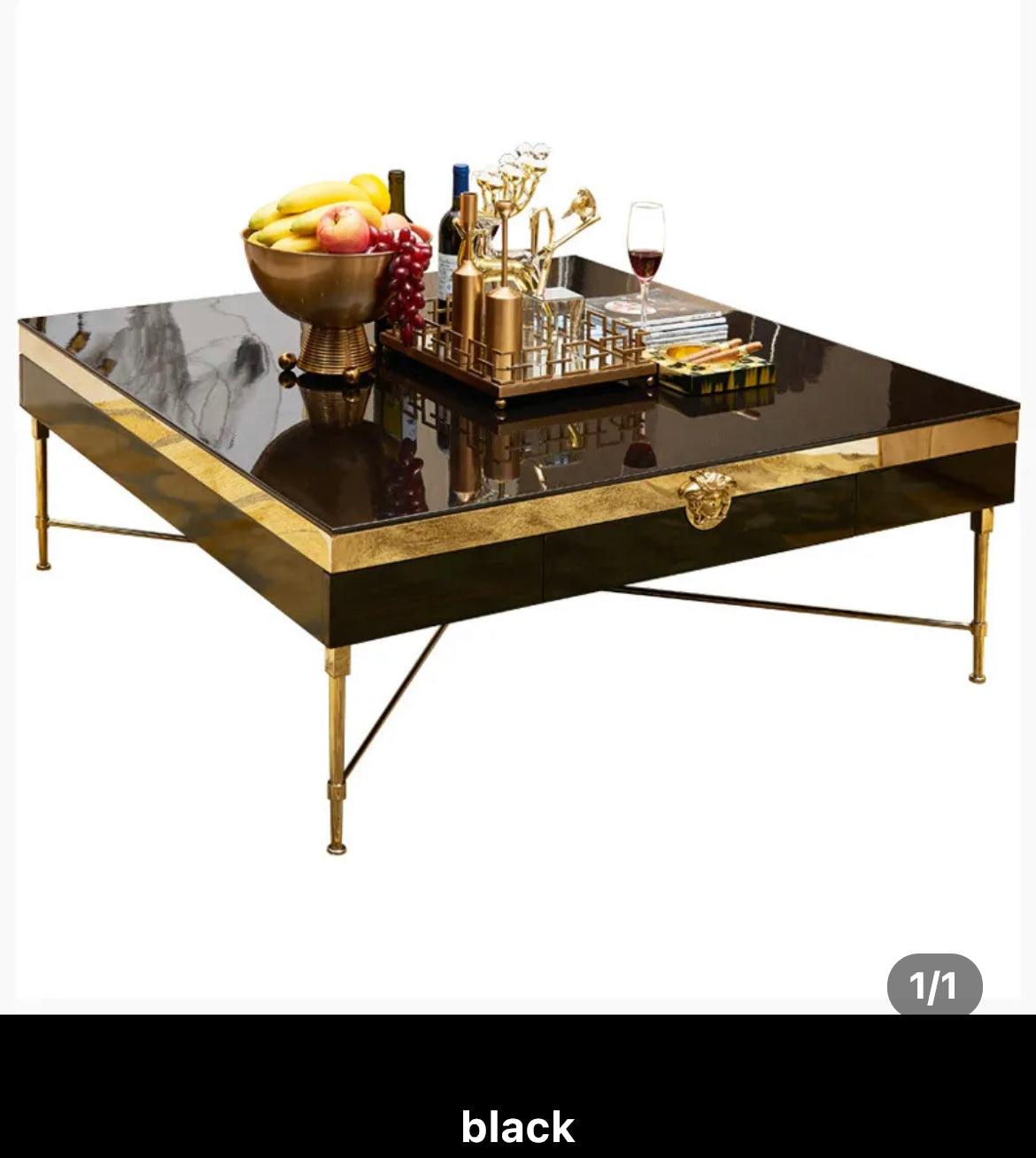 Coffee Table Luxury Golden Stainless sSteel European Style Medusa Coffee Tables