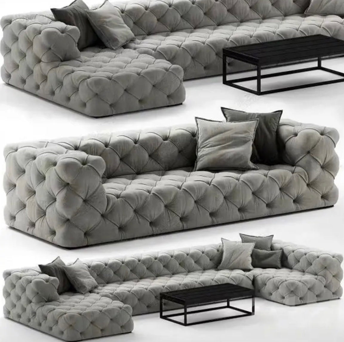 3 Seater Sofa Modern Luxury Living Room Furniture Chesterfield Sofas