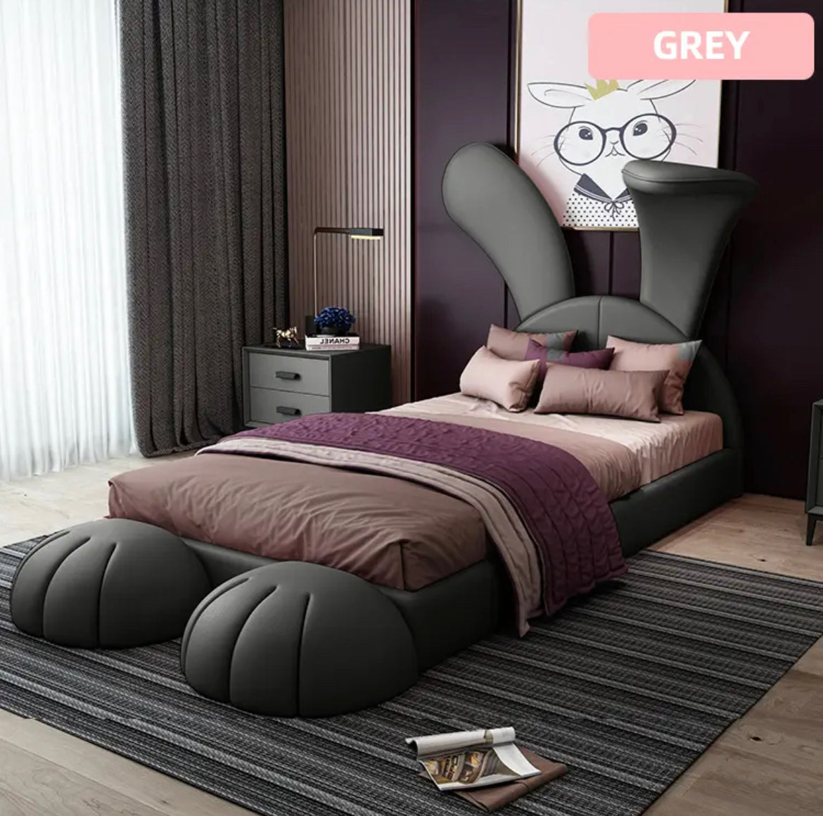 Kids Bedroom Bed High Quality Leather Cute Children's Bedroom Bed Set