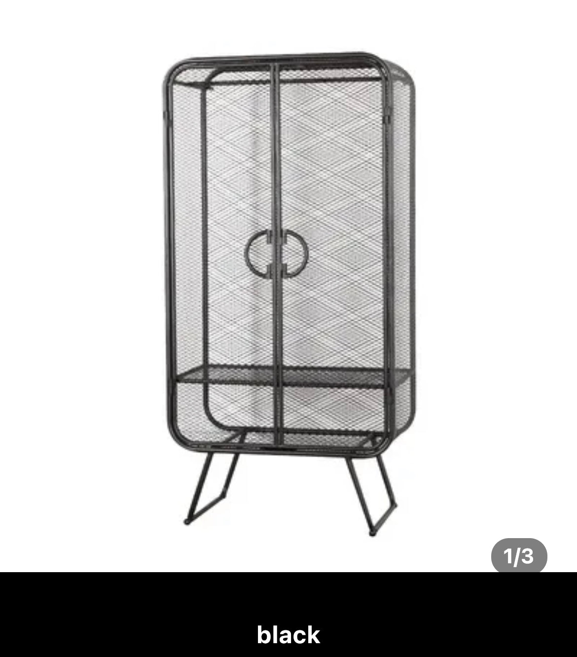 Wardrobe Nordic Wrought Iron Grid Golden Single Wardrobe Clothing Display Cabinet