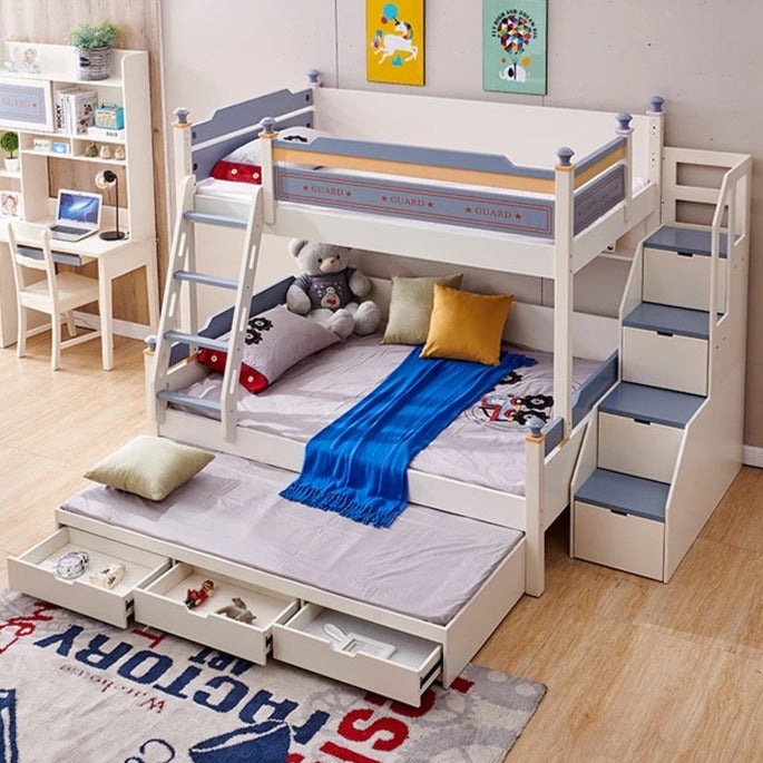 Children's Bedroom Furniture Set Youth Bunk Bed With Storage Kids Complete Bedroom