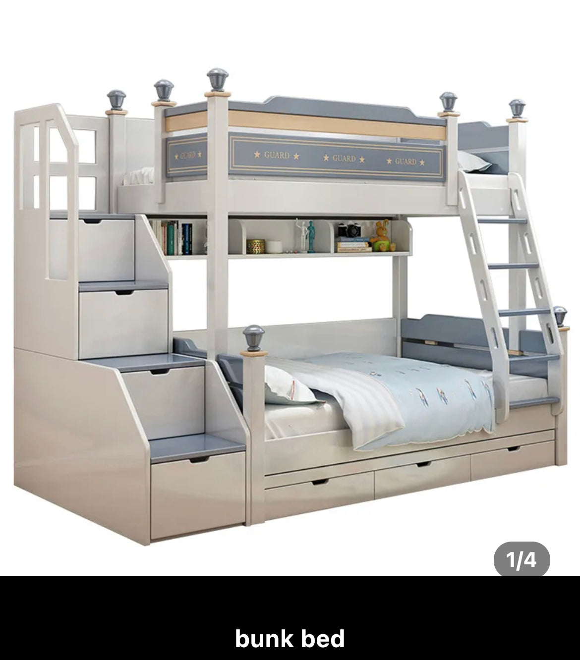 Children's Bedroom Furniture Set Youth Bunk Bed With Storage Kids Complete Bedroom