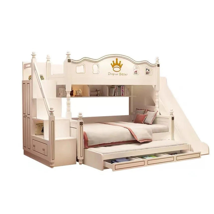 Kids Bunk Beds Eco-Friendly White Modern Bedroom Furniture Multifunctional Children Beds