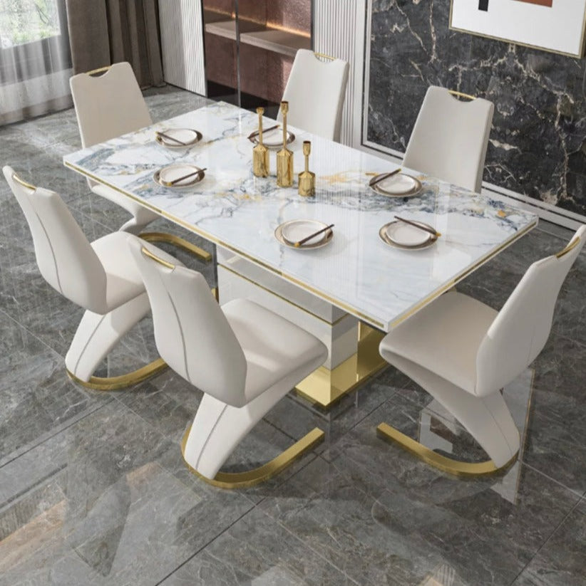 Dining Table Set Luxury Mermaid Bright Slate Esstisch Living Room Furniture Sets