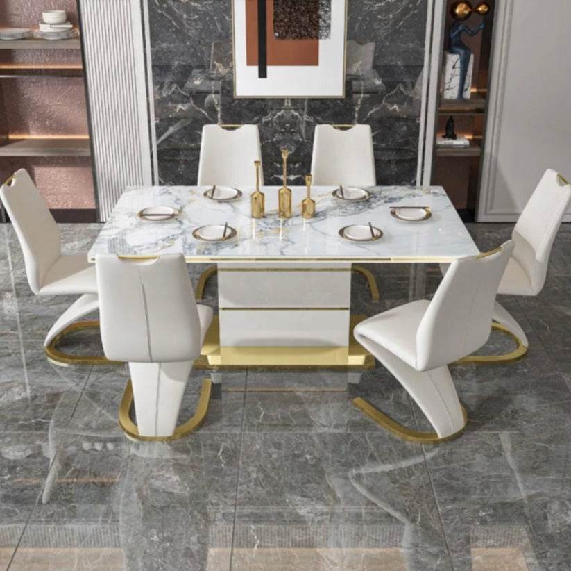 Dining Table Set Luxury Mermaid Bright Slate Esstisch Living Room Furniture Sets