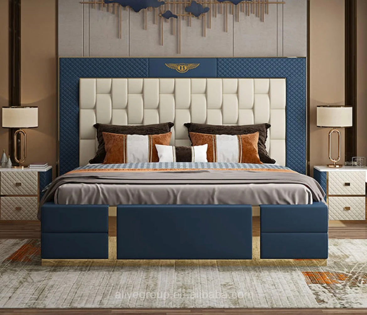 Bedroom Furniture Set Modern Upholstery Fabric Bed Luxury Italian Design Bedroom Set