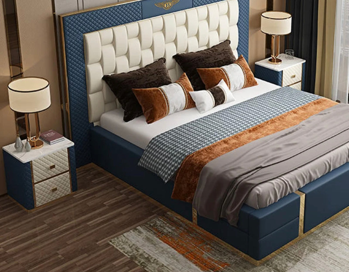 Bedroom Furniture Set Modern Upholstery Fabric Bed Luxury Italian Design Bedroom Set