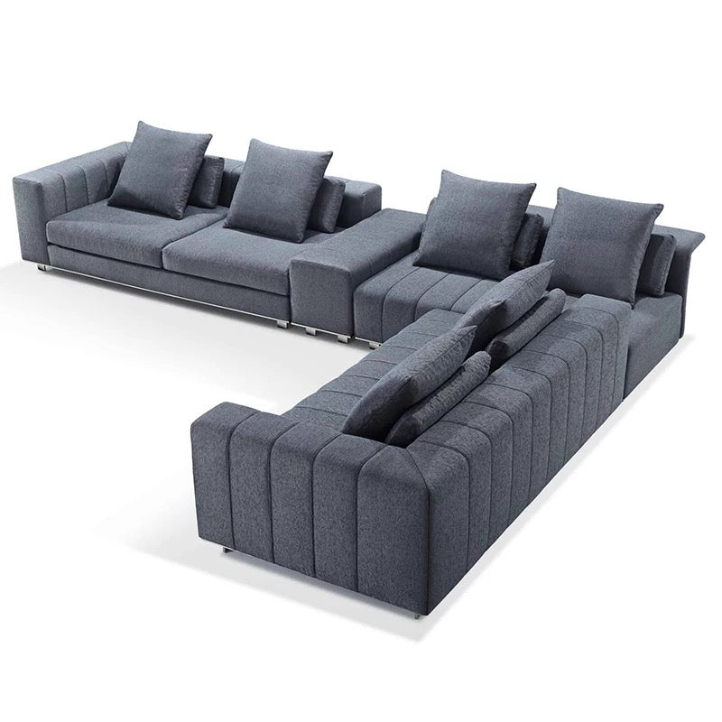 Living Room Furniture Set Nordic Modern Style Velvet Fabric L Shaped Sofa Set